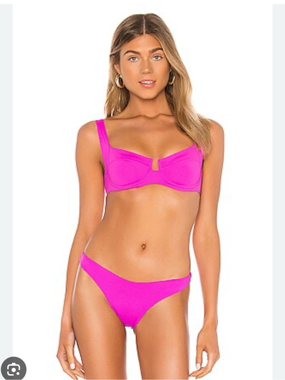 LSPACE Camellia Underwire Bikini Top and Bottoms in Bright Fuchsia Size Small
